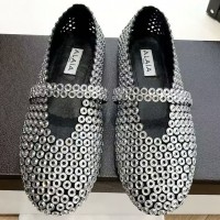 Замшевые балетки Alaïa с кристаллами PREMIUM качества