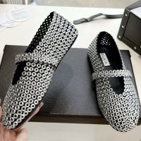 Замшевые балетки Alaïa с кристаллами PREMIUM качества
