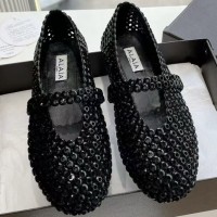Замшевые балетки Alaïa с кристаллами PREMIUM качества