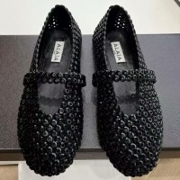 Замшевые балетки Alaïa с кристаллами PREMIUM качества