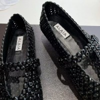 Замшевые балетки Alaïa с кристаллами PREMIUM качества