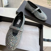 Замшевые балетки Alaïa с кристаллами PREMIUM качества