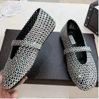 Замшевые балетки Alaïa с кристаллами PREMIUM качества