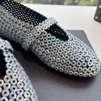 Замшевые балетки Alaïa с кристаллами PREMIUM качества
