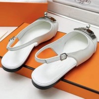Кожаные балетки Hermes с пряжкой