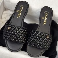 Кожаные сандалии Chanel с плетеным узором PREMIUM качества