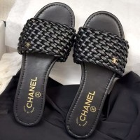 Кожаные сандалии Chanel с плетеным узором PREMIUM качества