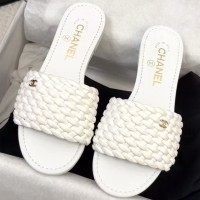 Кожаные сандалии Chanel с плетеным узором PREMIUM качества