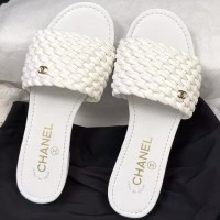 Кожаные сандалии Chanel с плетеным узором PREMIUM качества