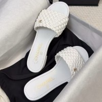 Кожаные сандалии Chanel с плетеным узором PREMIUM качества