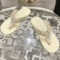 Шлепанцы Chanel с декоративными камнями PREMIUM качества
