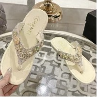 Шлепанцы Chanel с декоративными камнями PREMIUM качества