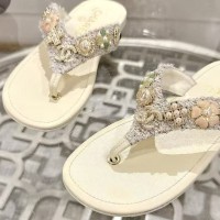 Шлепанцы Chanel с декоративными камнями PREMIUM качества