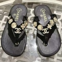Шлепанцы Chanel с декоративными камнями PREMIUM качества