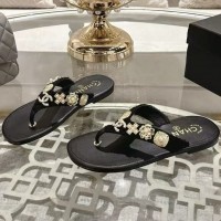 Шлепанцы Chanel с декоративными камнями PREMIUM качества