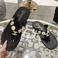 Шлепанцы Chanel с декоративными камнями PREMIUM качества
