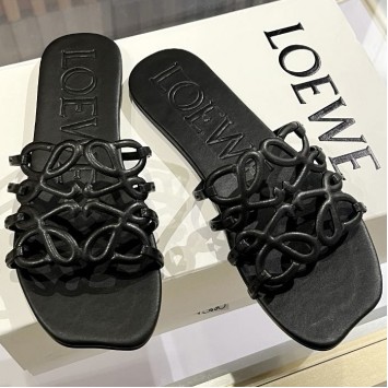 Шлепанцы Loewe Petal с декором Anagram PREMIUM качества