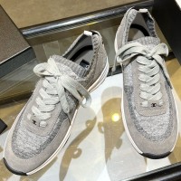 Кроссовки Chanel из замши и трикотажа PREMIUM качества