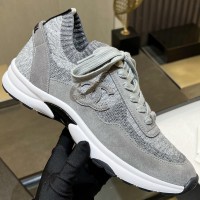 Кроссовки Chanel из замши и трикотажа PREMIUM качества