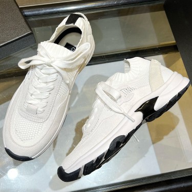 Кроссовки Chanel из замши и трикотажа PREMIUM качества