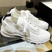 Кроссовки Chanel из замши и трикотажа PREMIUM качества