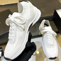 Кроссовки Chanel из замши и трикотажа PREMIUM качества
