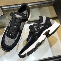 Кроссовки Chanel из замши и трикотажа PREMIUM качества
