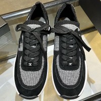 Кроссовки Chanel из замши и трикотажа PREMIUM качества