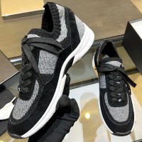 Кроссовки Chanel из замши и трикотажа PREMIUM качества