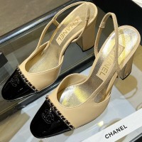 Кожаные туфли Chanel с цепочной отделкой PREMIUM качества