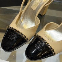 Кожаные туфли Chanel с цепочной отделкой PREMIUM качества
