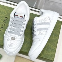 Кроссовки Gucci Screenerс с кристаллами PREMIUM качества