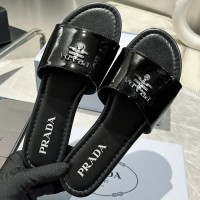 Кожаные шлепанцы Prada с логотипом PREMIUM качества