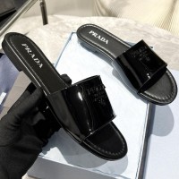 Кожаные шлепанцы Prada с логотипом PREMIUM качества