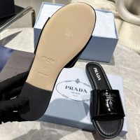 Кожаные шлепанцы Prada с логотипом PREMIUM качества