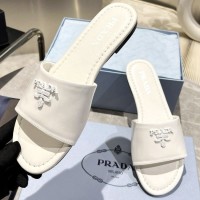 Кожаные шлепанцы Prada с логотипом PREMIUM качества