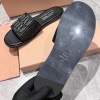 Шлепанцы Miu Miu с эффектом рафии PREMIUM качества