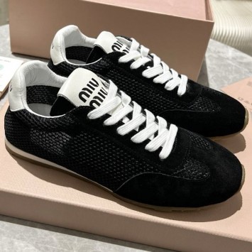 Комбинированные кроссовки Miu Miu с логотипом PREMIUM качества