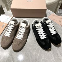 Комбинированные кроссовки Miu Miu с логотипом PREMIUM качества