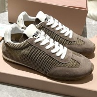 Комбинированные кроссовки Miu Miu с логотипом PREMIUM качества