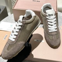 Комбинированные кроссовки Miu Miu с логотипом PREMIUM качества