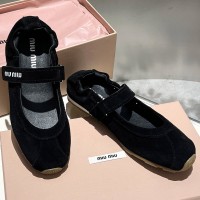 Замшевые балетки Miu Miu с эластичной вставкой PREMIUM качества
