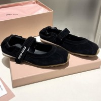 Замшевые балетки Miu Miu с эластичной вставкой PREMIUM качества