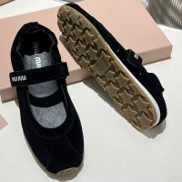 Замшевые балетки Miu Miu с эластичной вставкой PREMIUM качества