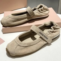 Замшевые балетки Miu Miu с эластичной вставкой PREMIUM качества
