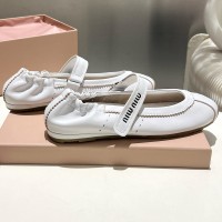 Кожаные балетки Miu Miu с эластичной вставкой PREMIUM качества