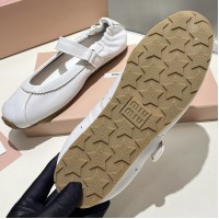Кожаные балетки Miu Miu с эластичной вставкой PREMIUM качества