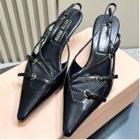 Кожаные туфли Miu Miu с пряжками PREMIUM качества