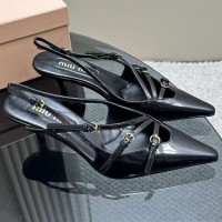 Кожаные туфли Miu Miu с пряжками PREMIUM качества
