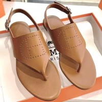 Босоножки Hermes с перфорированным логотипом PREMIUM качества